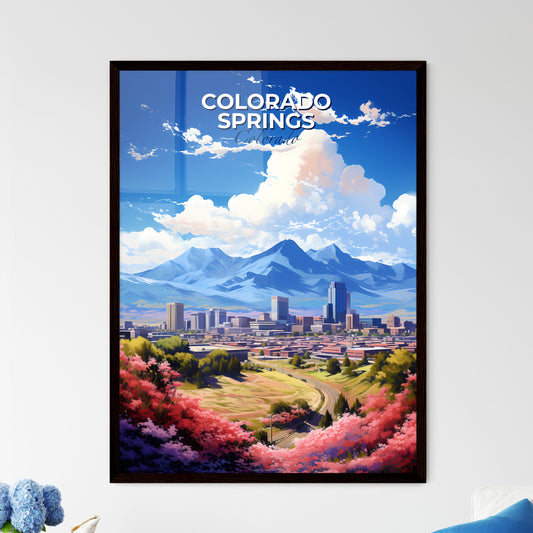 Colorado Springs Colorado Skyline - A City With Mountains In The Background - Customizable Travel Gift Default Title