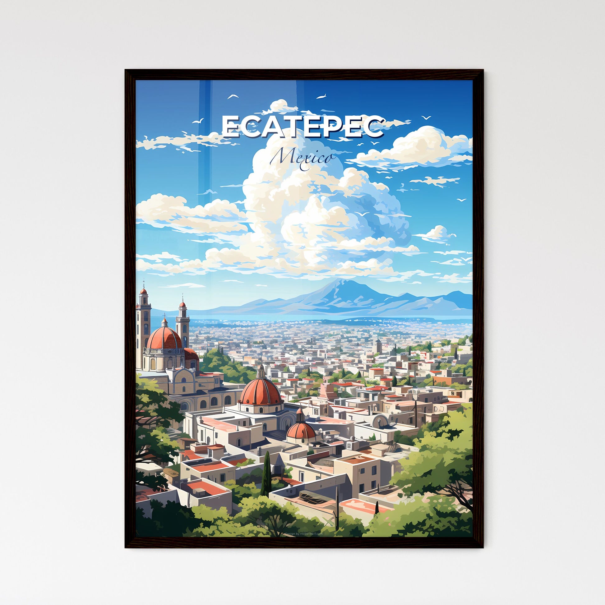 Ecatepec Mexico Skyline - A City With A Large Building And Trees - Customizable Travel Gift Default Title