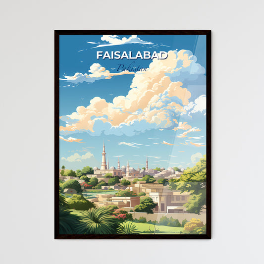 Faisalabad Pakistan Skyline - A Landscape Of A City With Towers And Trees - Customizable Travel Gift Default Title
