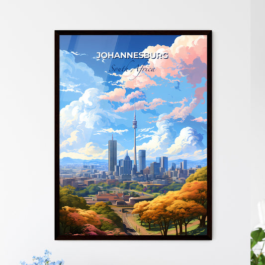 Johannesburg South Africa Skyline - A City With A Tower And Trees - Customizable Travel Gift Default Title