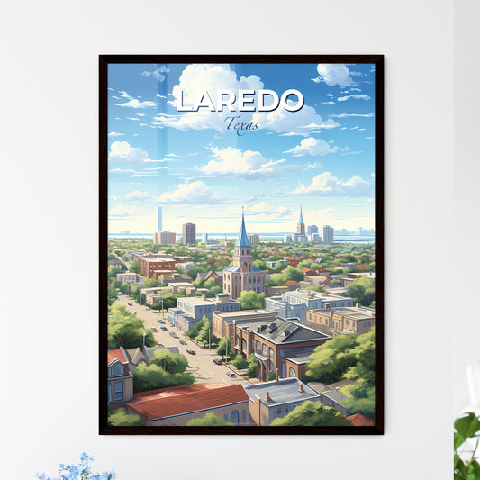 Laredo Texas Skyline - A City With Trees And Buildings - Customizable Travel Gift Default Title