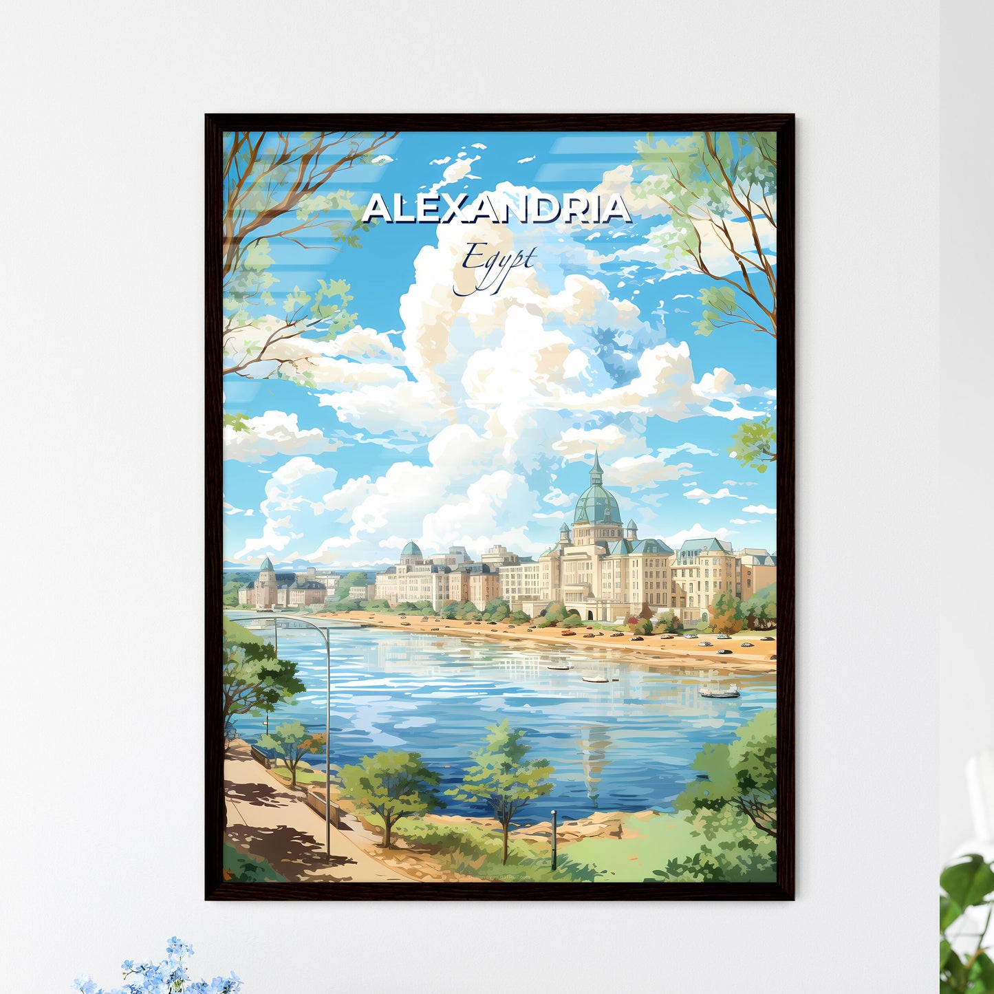 Alexandria Egypt Skyline - A City By A River - Customizable Travel Gift Default Title