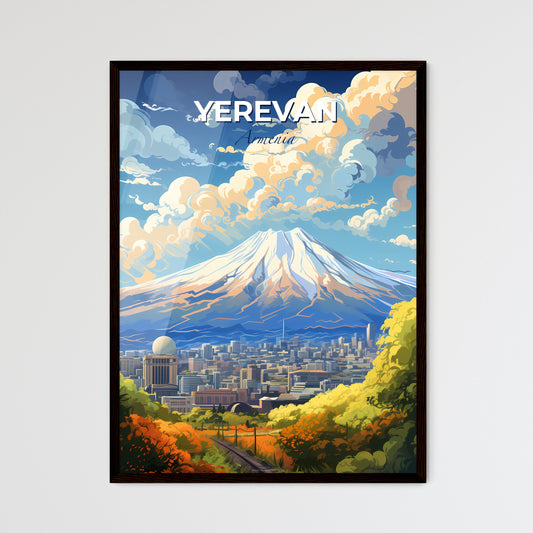 A Poster of Yerevan Armenia Skyline - A Mountain In The Distance - Customizable Travel Gift Default Title