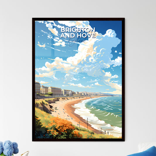 Brighton and Hove England Skyline - A Beach With Buildings And A Body Of Water - Customizable Travel Gift Default Title