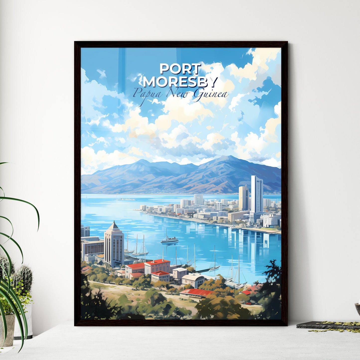 Port Moresby Papua New Guinea Skyline - A City By The Water - Customizable Travel Gift Default Title