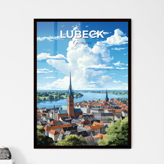 Lubeck Germany Skyline - A City With A Tower And A River - Customizable Travel Gift Default Title