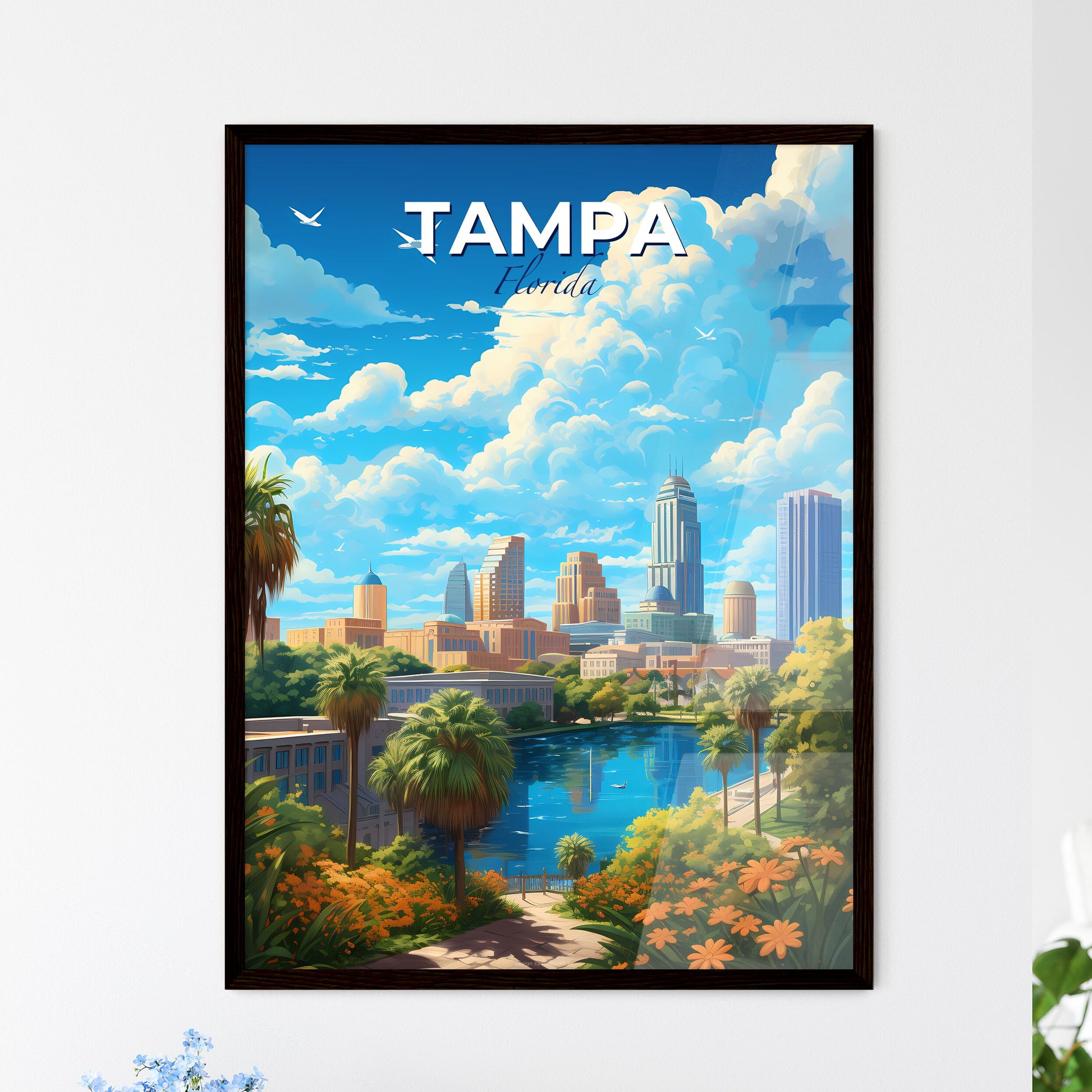 Tampa Florida Skyline - A City With Trees And A River - Customizable Travel Gift Default Title