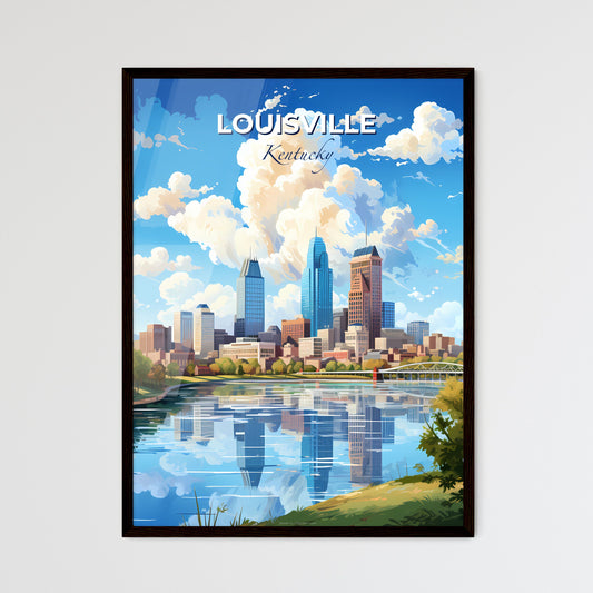 Louisville Kentucky Skyline - A Cityscape With A Bridge Over A Lake - Customizable Travel Gift Default Title