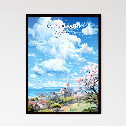 Bournemouth England Skyline - A Landscape Of A City With A Body Of Water And Trees - Customizable Travel Gift Default Title