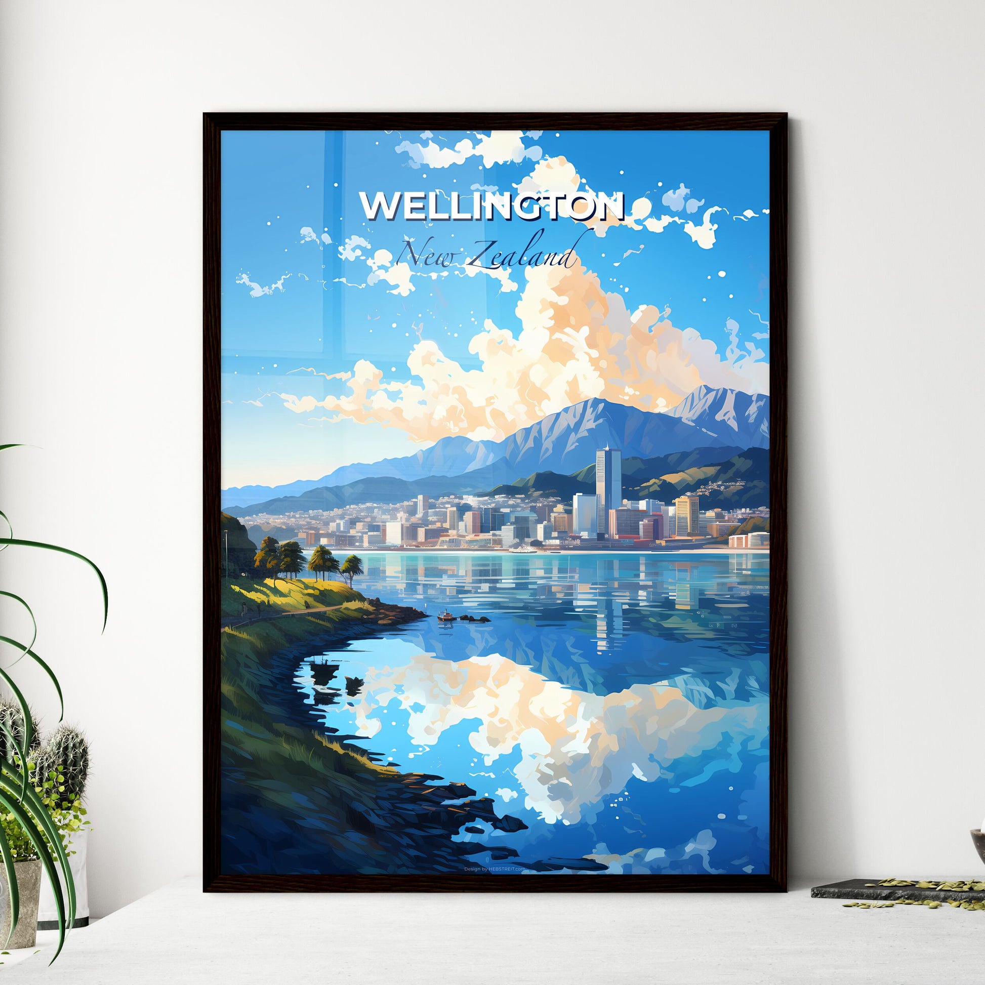 Wellington New Zealand Skyline - A City Next To A Body Of Water - Customizable Travel Gift Default Title