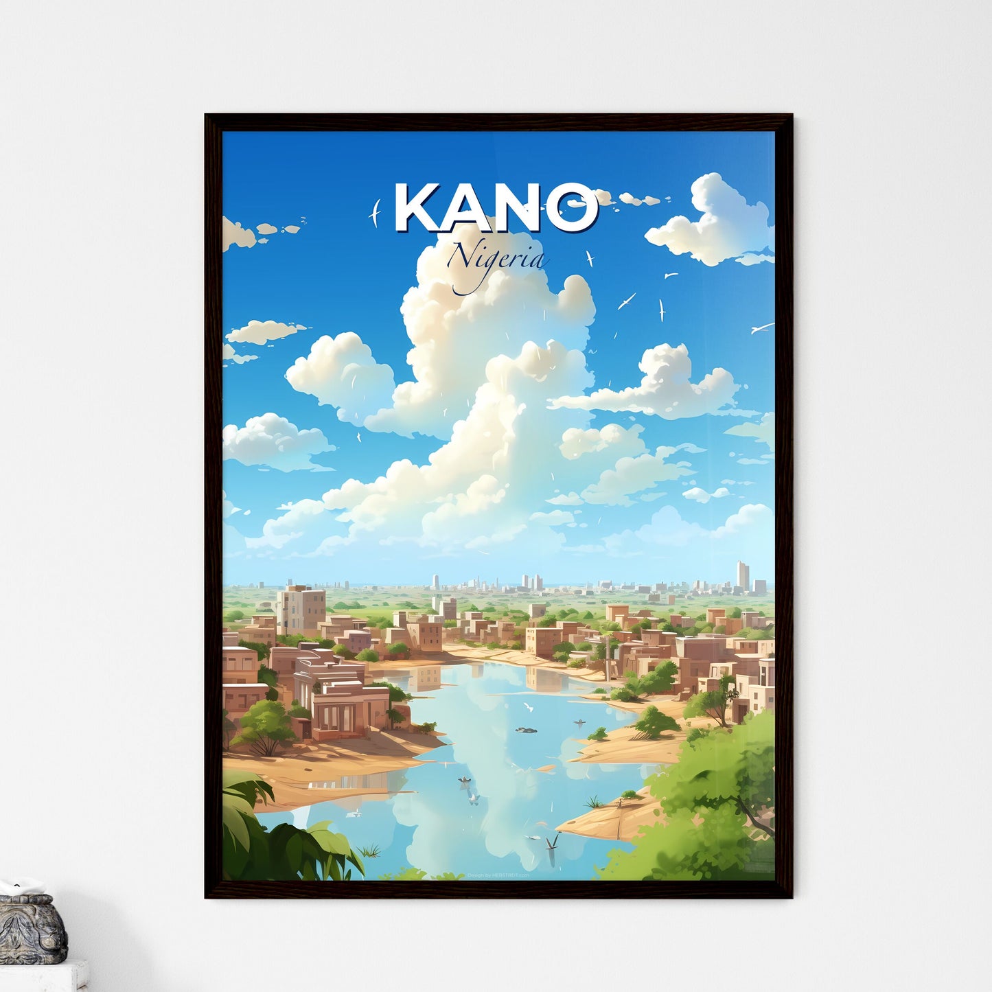 Kano Nigeria Skyline - A City With Buildings And A Body Of Water - Customizable Travel Gift Default Title