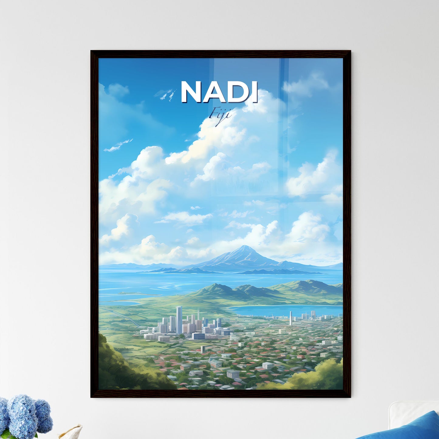 Nadi Fiji Skyline - A City With Buildings And Mountains In The Background - Customizable Travel Gift Default Title