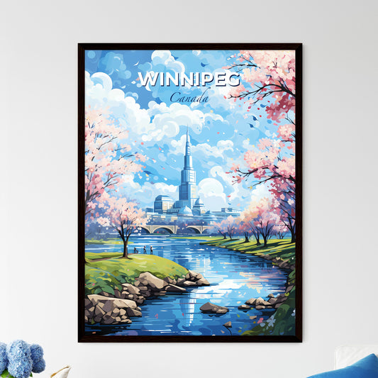 Winnipeg Canada Skyline - A River With Trees And A Building In The Background - Customizable Travel Gift Default Title