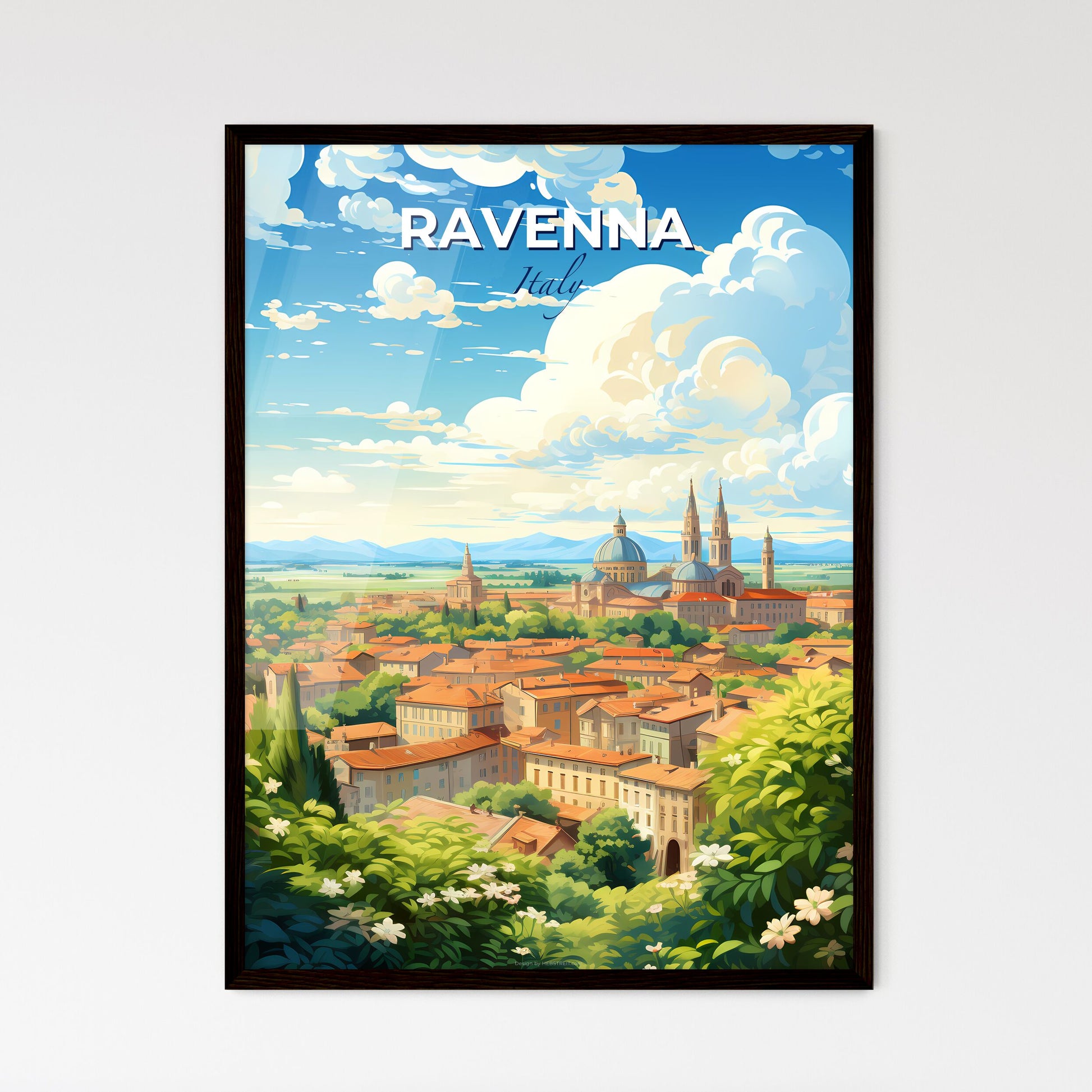 Ravenna Italy Skyline - A City With A Large Building And Trees - Customizable Travel Gift Default Title