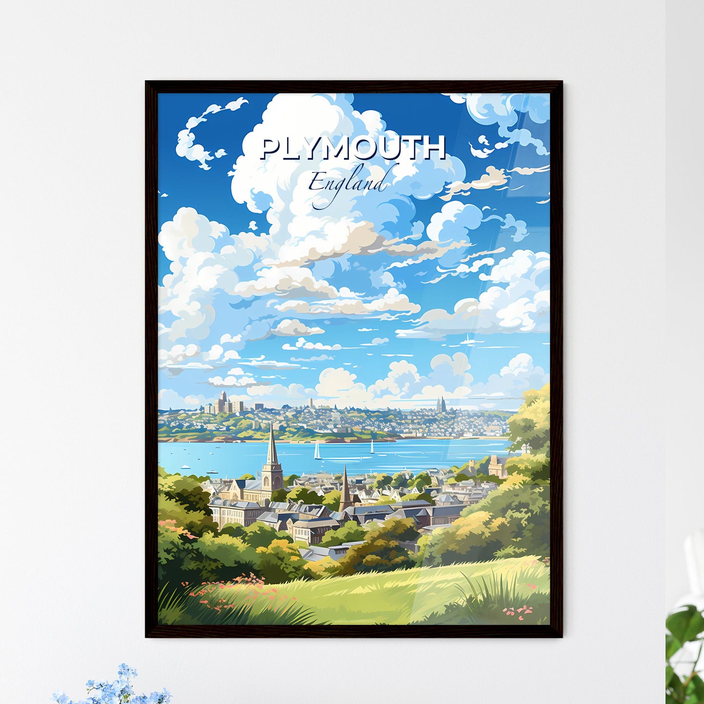 Plymouth England Skyline - A City By The Water - Customizable Travel Gift Default Title