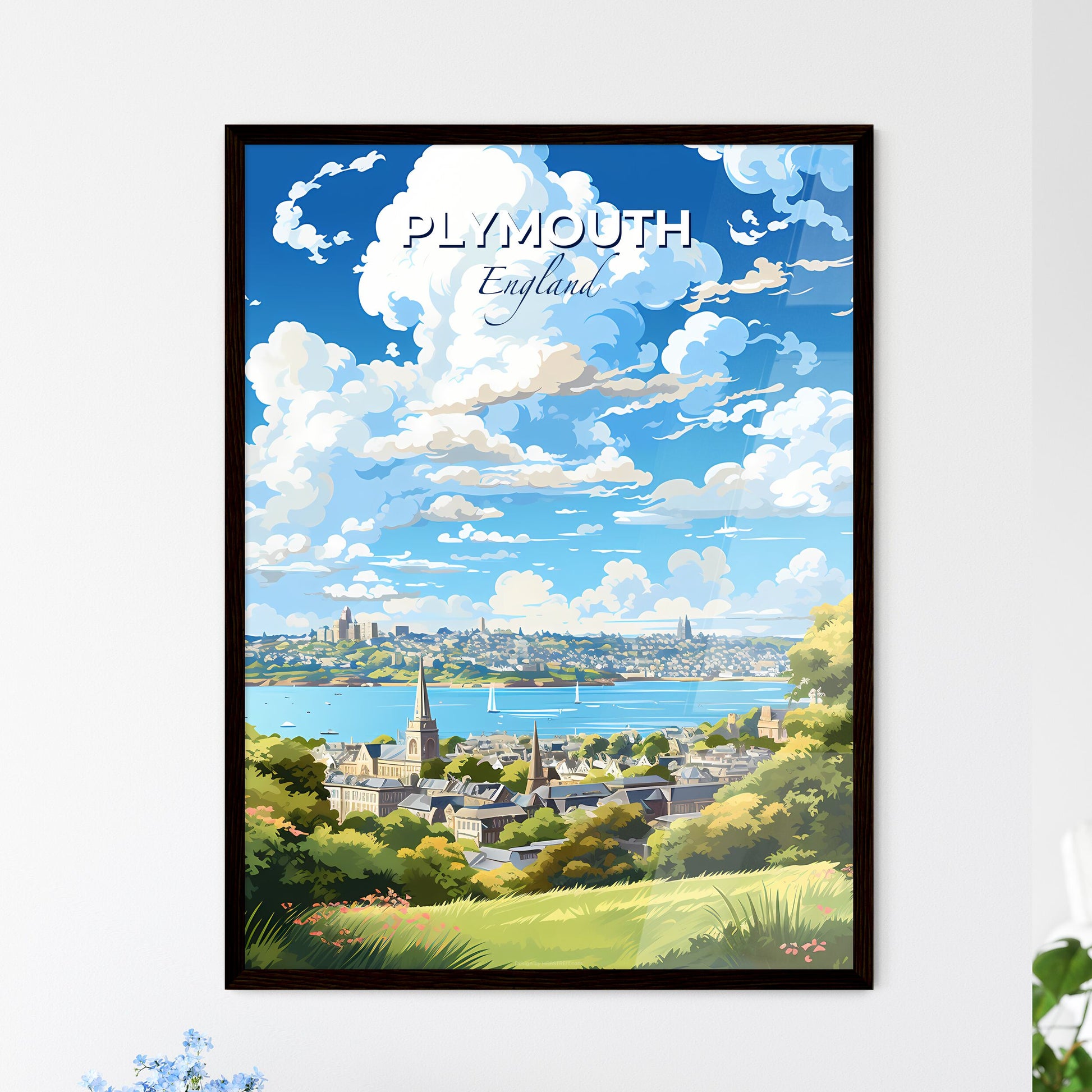 Plymouth England Skyline - A City By The Water - Customizable Travel Gift Default Title