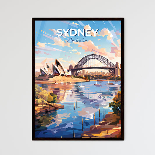 Sydney Australia Skyline - A Painting Of A Bridge And A City - Customizable Travel Gift Default Title