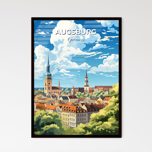 Augsburg Germany Skyline - A City With Many Buildings And Trees - Customizable Travel Gift Default Title