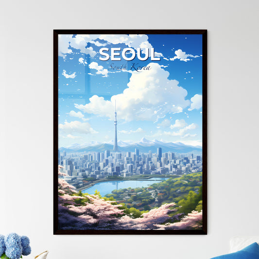 Seoul South Korea Skyline - A City Landscape With A Lake And Mountains - Customizable Travel Gift Default Title