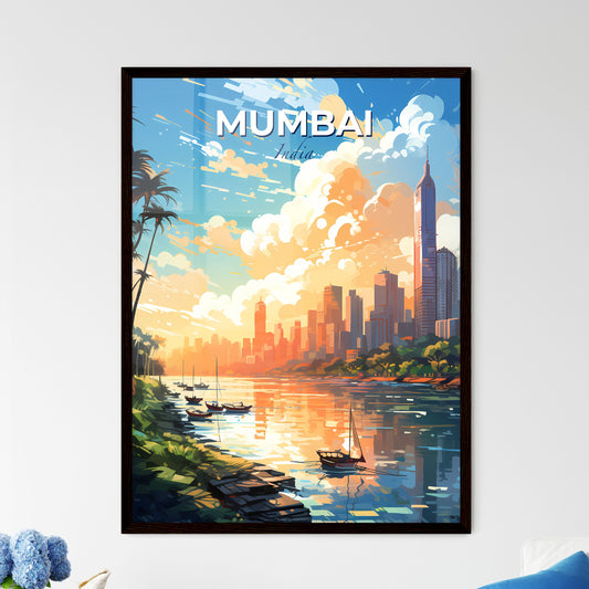 Mumbai India Skyline - A Water With Boats And A City In The Background - Customizable Travel Gift Default Title