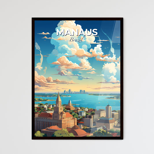Manaus Brazil Skyline - A City With A Body Of Water And Clouds - Customizable Travel Gift Default Title