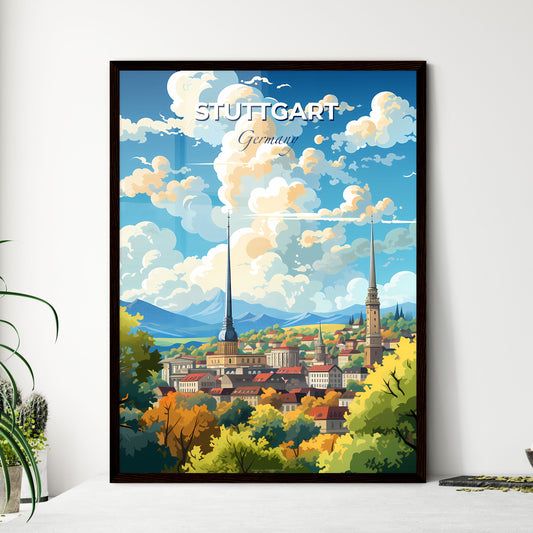 Stuttgart Germany Skyline - A City With Towers And Trees - Customizable Travel Gift Default Title