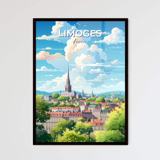 Limoges France Skyline - A City With A Steeple And Trees - Customizable Travel Gift Default Title