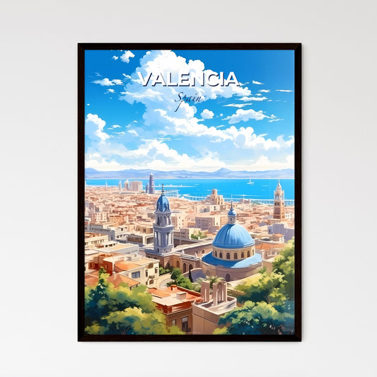 Valencia Spain Skyline - A City With A Blue Dome And Buildings And A Body Of Water - Customizable Travel Gift Default Title