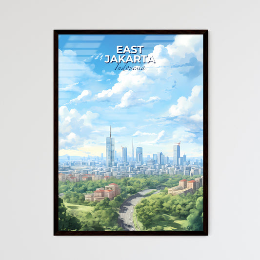 East Jakarta Indonesia Skyline - A City With Trees And Buildings - Customizable Travel Gift Default Title