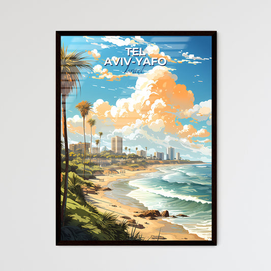 Tel Aviv-Yafo Israel Skyline - A Beach With Palm Trees And A City In The Background - Customizable Travel Gift Default Title