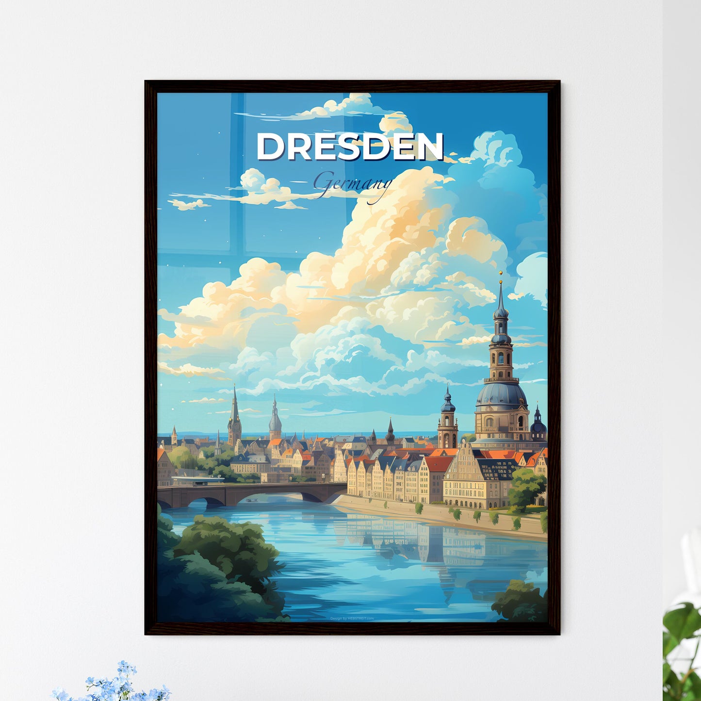 Dresden Germany Skyline - A City With A Bridge And A River - Customizable Travel Gift Default Title