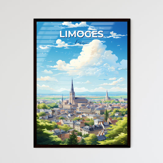 Limoges France Skyline - A City With A Steeple And Trees - Customizable Travel Gift Default Title