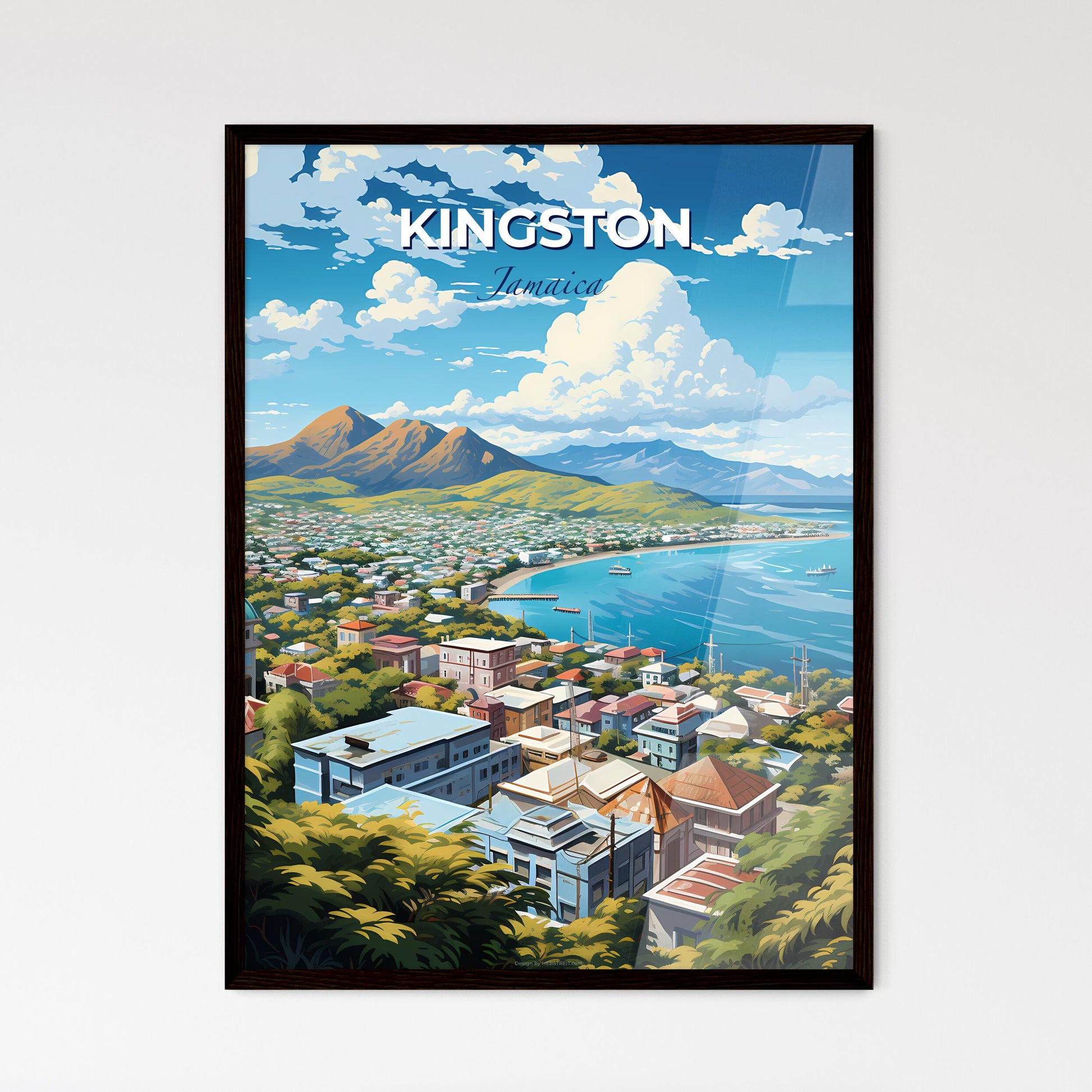 Kingston Jamaica Skyline - A City By The Water - Customizable Travel Gift Default Title
