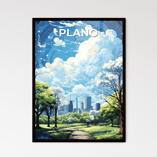 Plano Texas Skyline - A Cityscape With Trees And A Blue Sky - Customizable Travel Gift Default Title