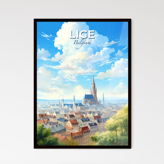 Lige Belgium Skyline - A City With A Castle And Trees - Customizable Travel Gift Default Title