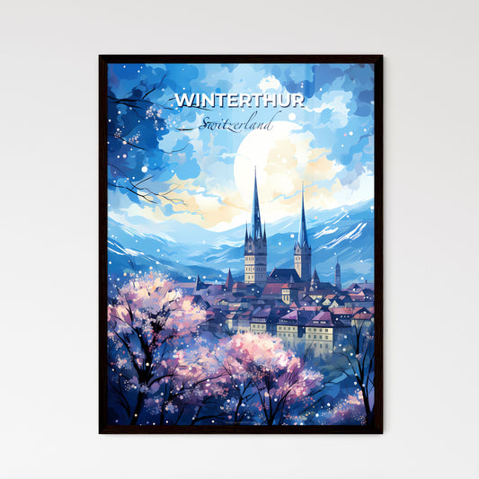 Winterthur Switzerland Skyline - A City With A Castle And Mountains In The Background - Customizable Travel Gift Default Title