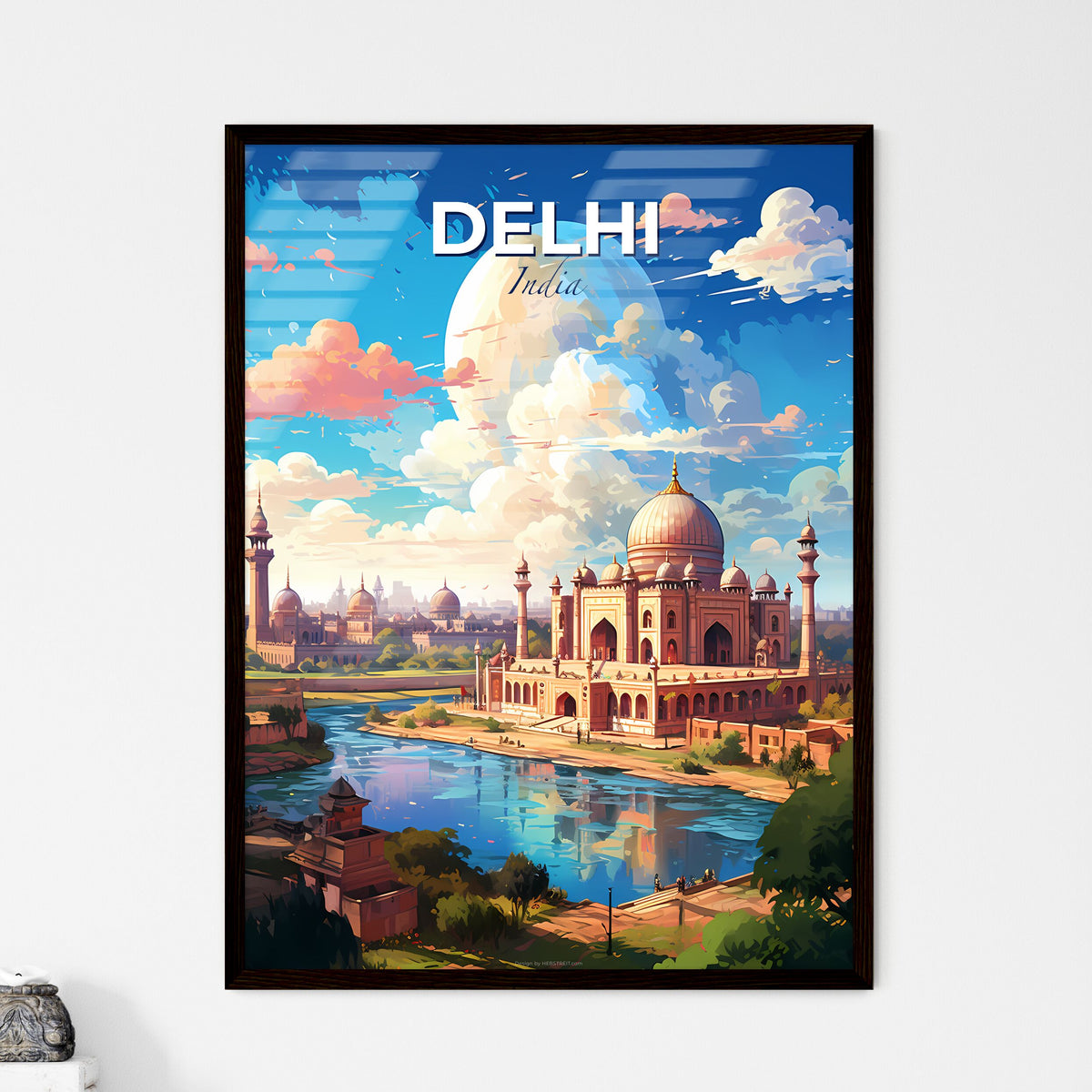 Delhi India Skyline - A Large Building With Towers And A River - Customizable Travel Gift Default Title