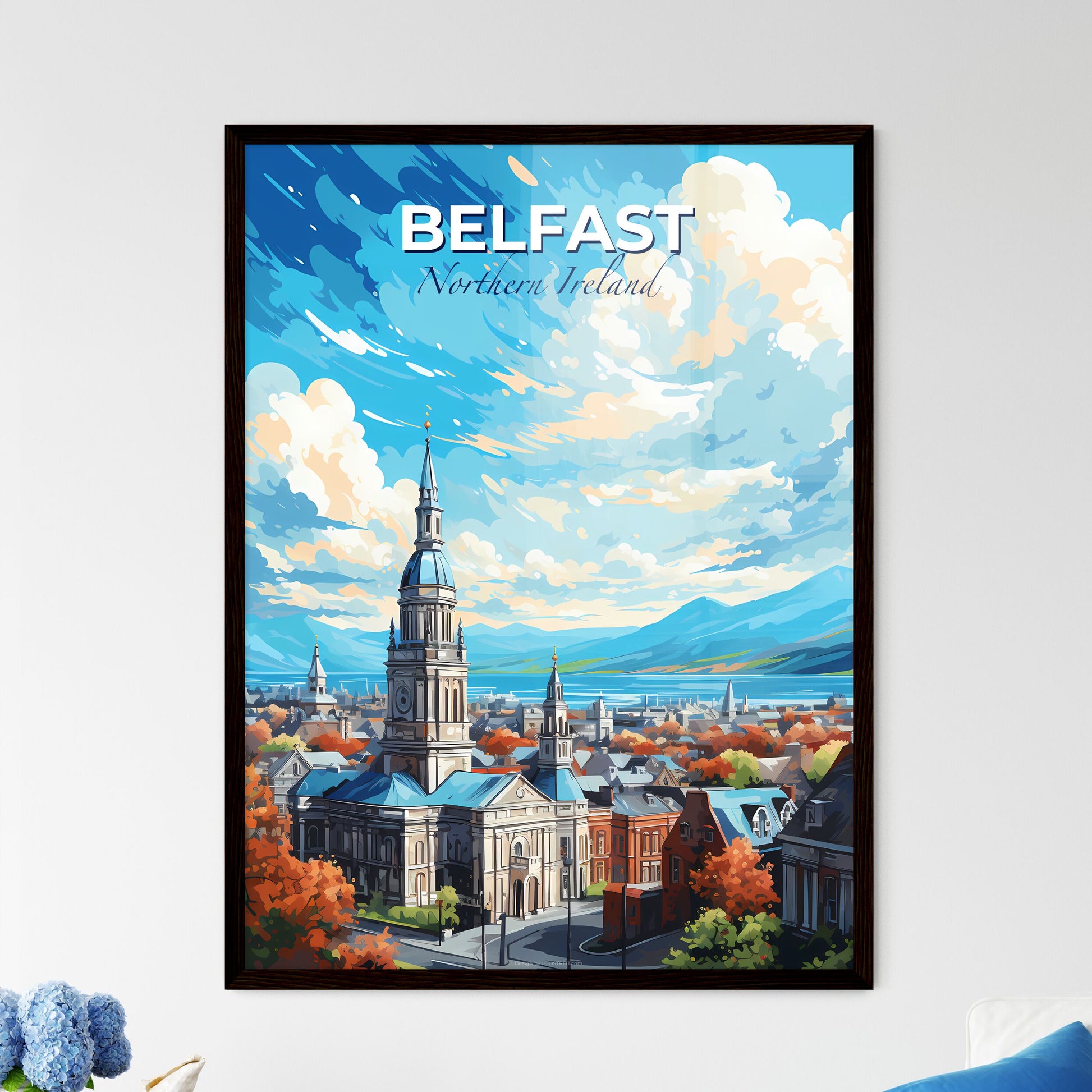 Belfast Nordirland Skyline - A Large Building With A Steeple And Trees Around It - Customizable Travel Gift Default Title