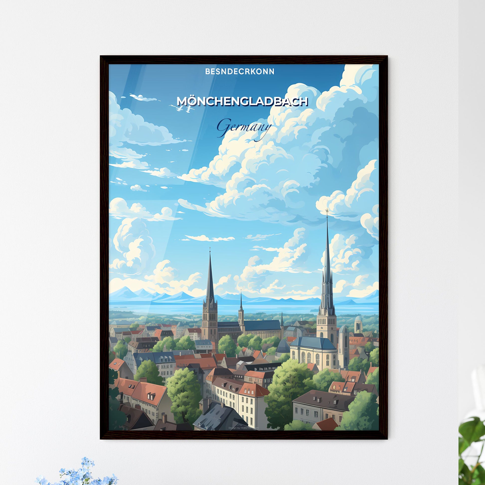 Monchengladbach Germany Skyline - A City With Many Towers And Trees - Customizable Travel Gift Default Title