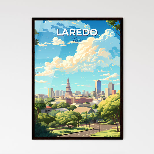 Laredo Texas Skyline - A City Landscape With Trees And Buildings - Customizable Travel Gift Default Title