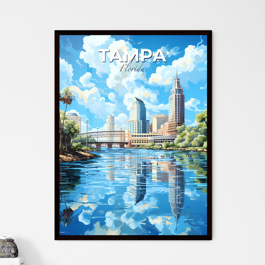 Tampa Florida Skyline - A Water Body Of Water With Trees And Buildings In The Background - Customizable Travel Gift Default Title