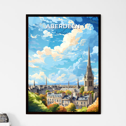 Aberdeen Scotland Skyline - A City With A Tall Spire And A Tower - Customizable Travel Gift Default Title