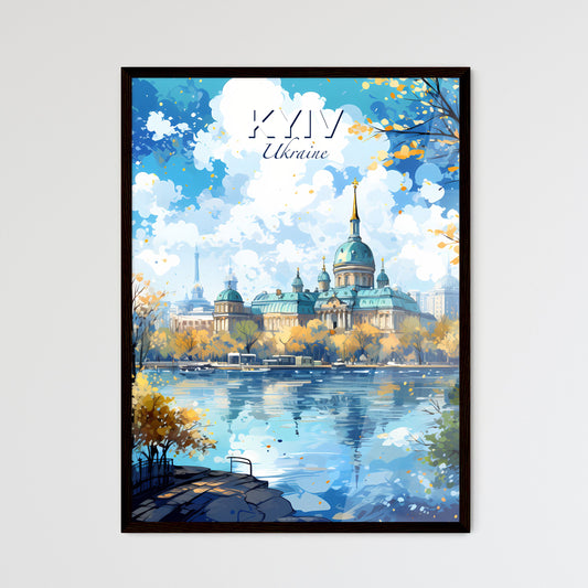 Kyiv Ukraine Skyline - A Building With A Blue Roof And A Blue Sky With Clouds - Customizable Travel Gift Default Title