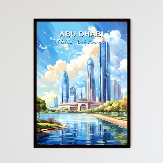 Abu Dhabi United Arab Emirates Skyline - A City With Tall Buildings And A River - Customizable Travel Gift Default Title