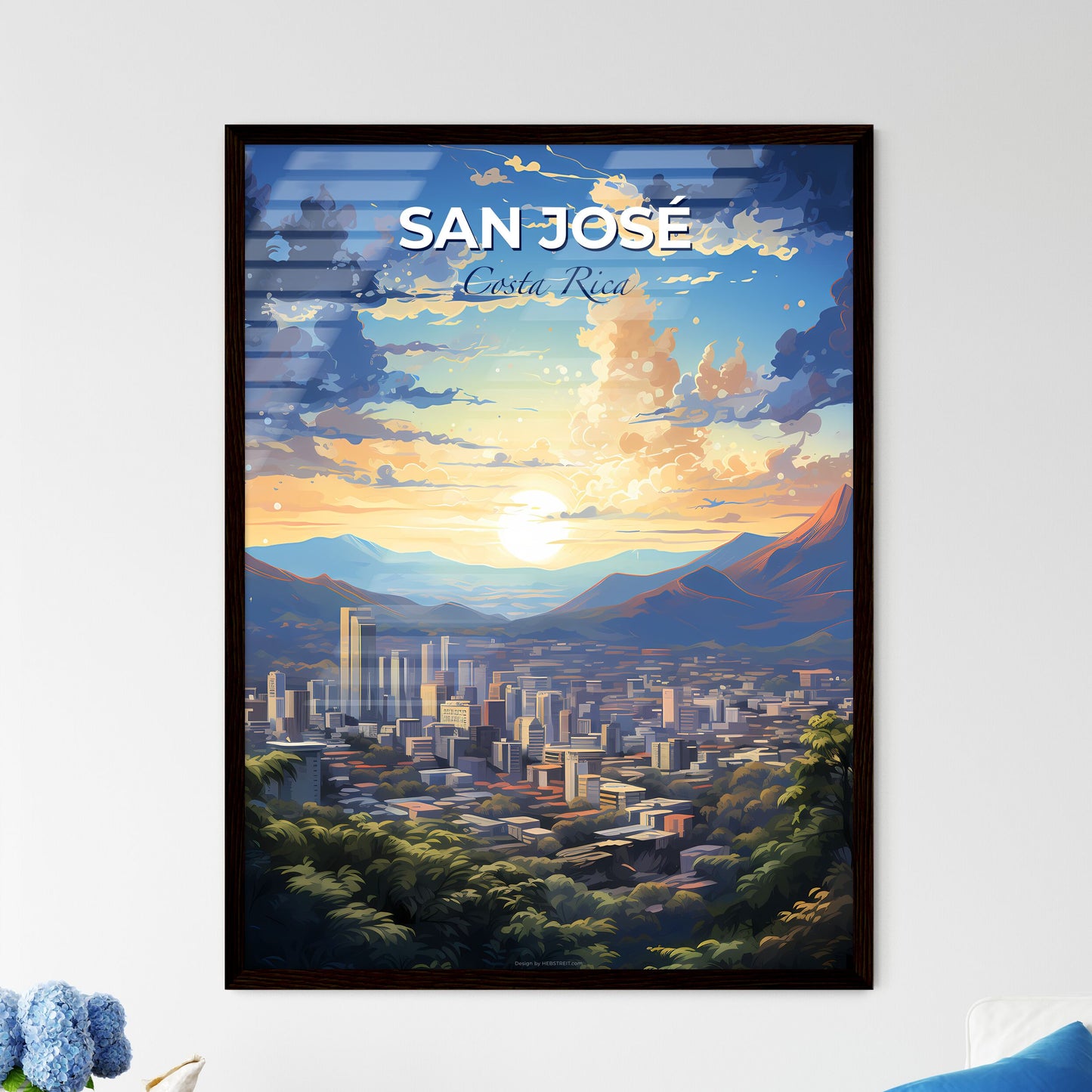 San José Costa Rica Skyline - A City Landscape With Mountains And Trees - Customizable Travel Gift Default Title