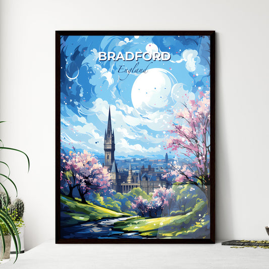 Bradford England Skyline - A Landscape With A Castle And Trees - Customizable Travel Gift Default Title