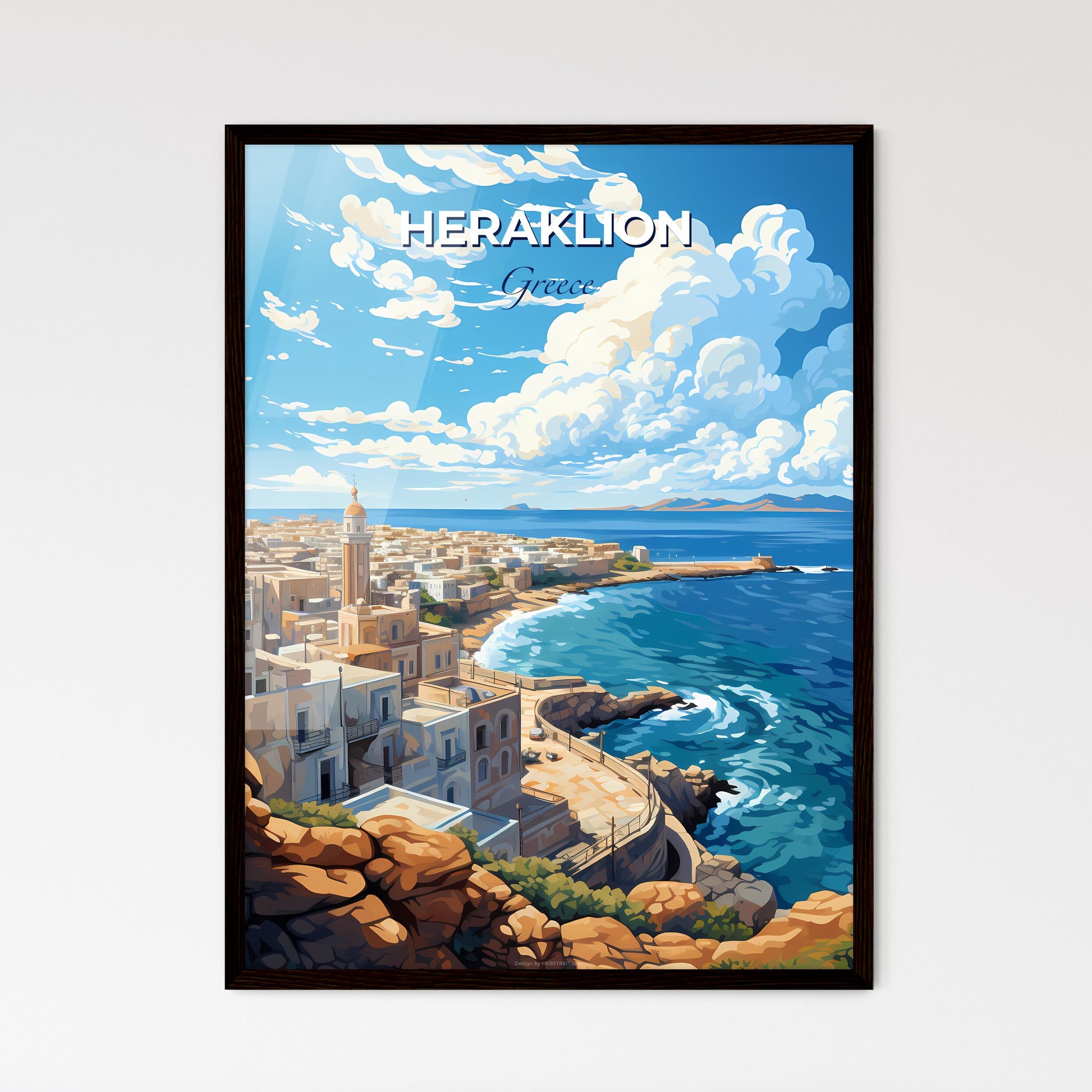 Heraklion Greece Skyline - A City On The Beach - Customizable Travel Gift Default Title