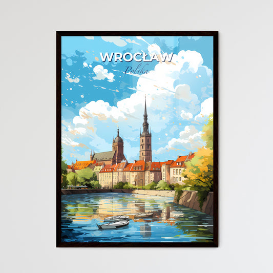 Wrocaw Polska Skyline - A Water Body With Buildings And Trees - Customizable Travel Gift Default Title