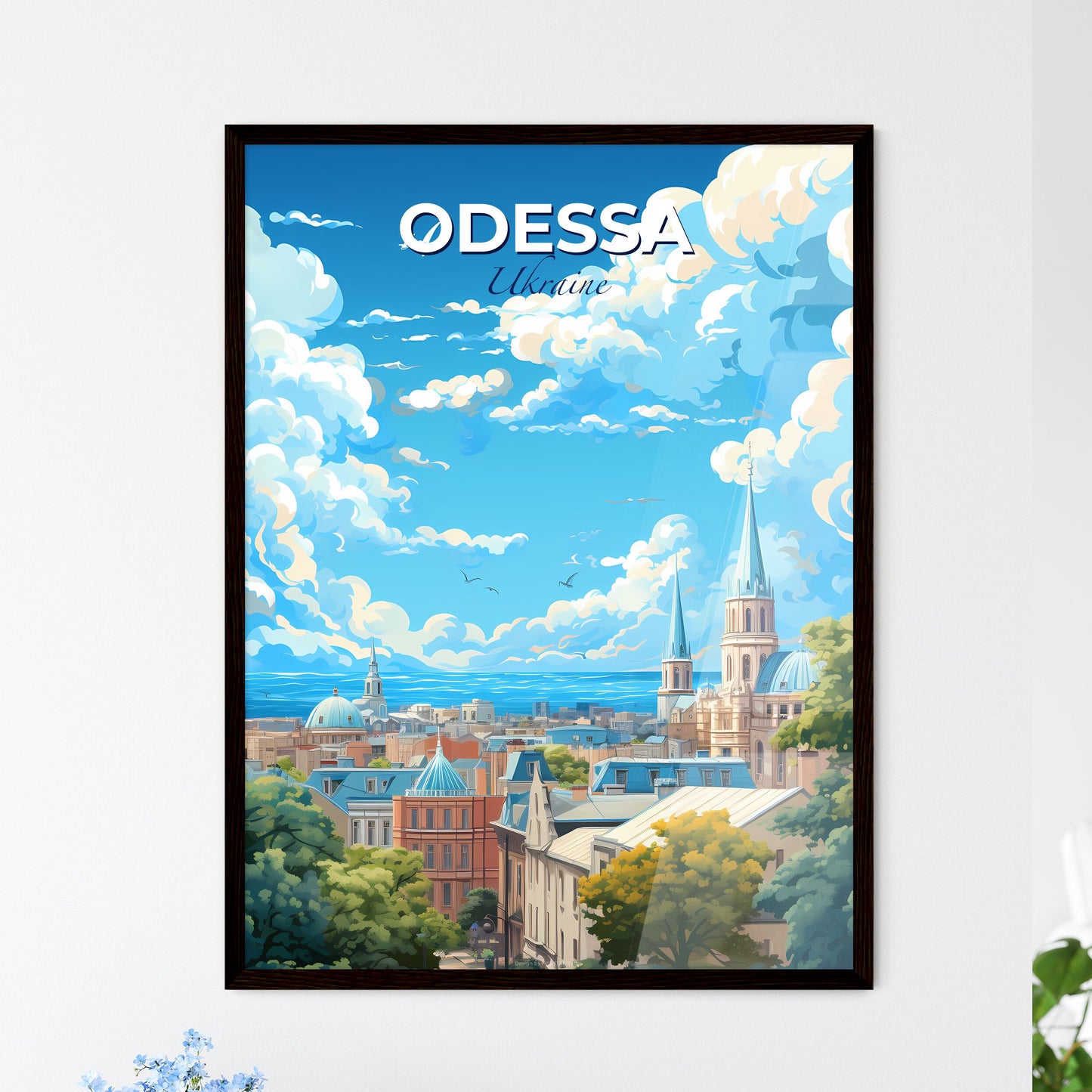 Odessa Ukraine Skyline - A City With A Blue Sky And Clouds - Customizable Travel Gift Default Title