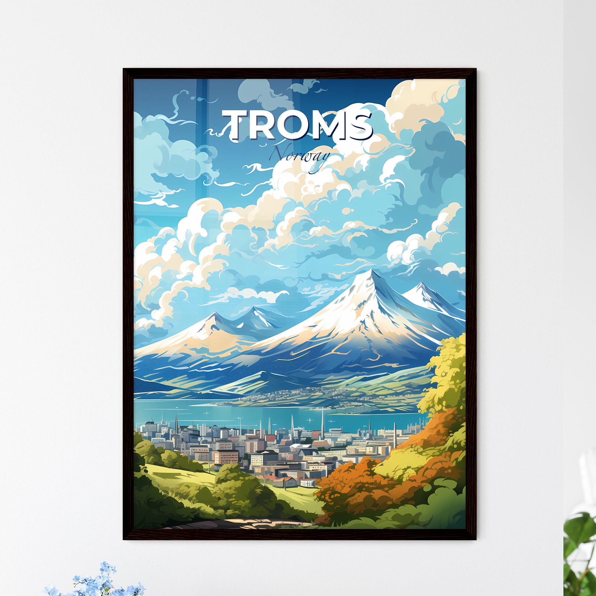 Troms Norway Skyline - A City And Mountains With Trees And Water - Customizable Travel Gift Default Title